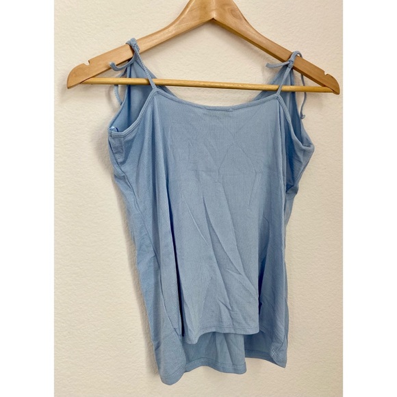 Zara • Trendy Baby Blue Ribbed Tie Shoulders Tank Top NWT - Picture 11 of 13
